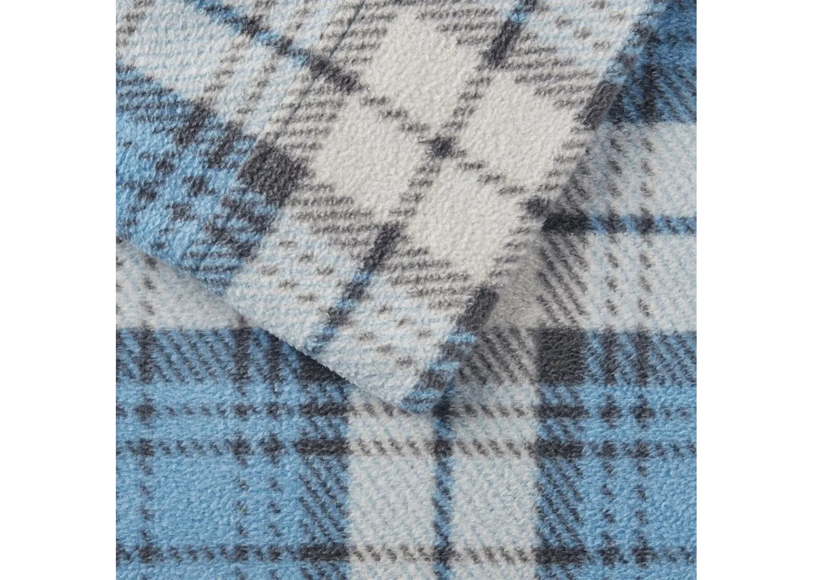 Olliix by True North by Sleep Philosophy 3 Piece Blue Plaid Twin Micro Fleece Sheet Set