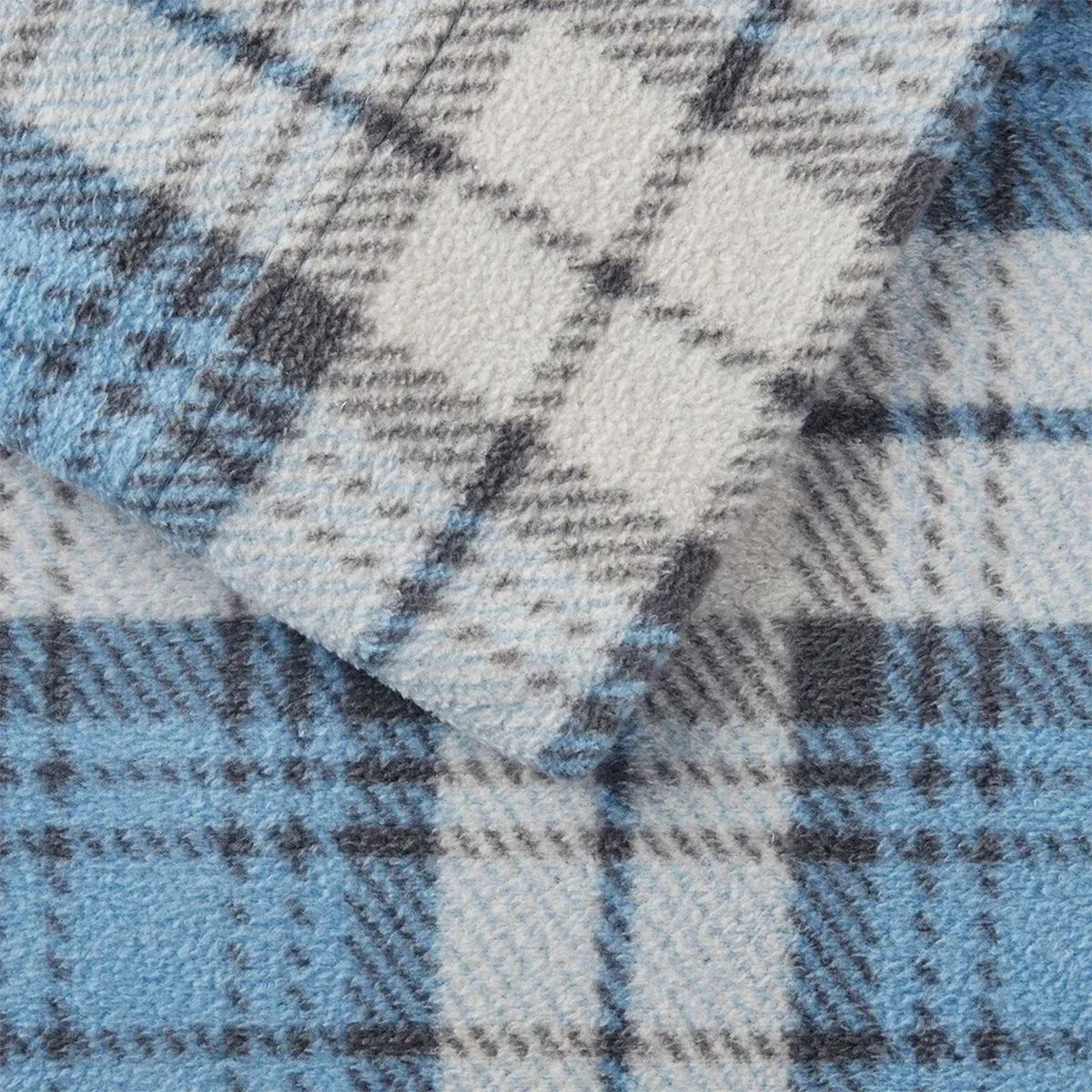 Olliix by True North by Sleep Philosophy 3 Piece Blue Plaid Twin Micro Fleece Sheet Set