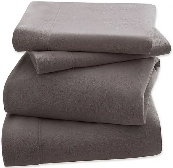 Olliix by Peak Performance Grey Twin 3M Scotchgard Micro Fleece Sheet Set