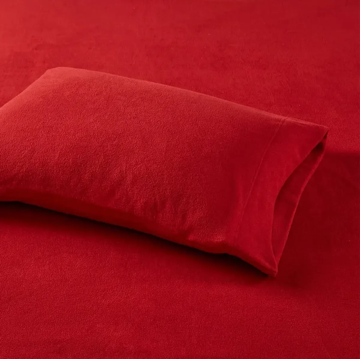 Olliix by True North by Sleep Philosophy Red California King Micro Fleece Sheet Set