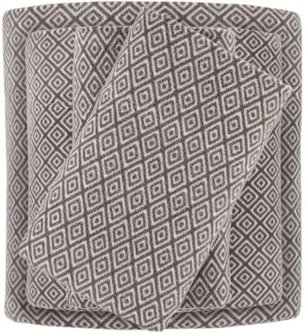 Olliix by True North by Sleep Philosophy Grey Diamond Twin Micro Fleece Sheet Set