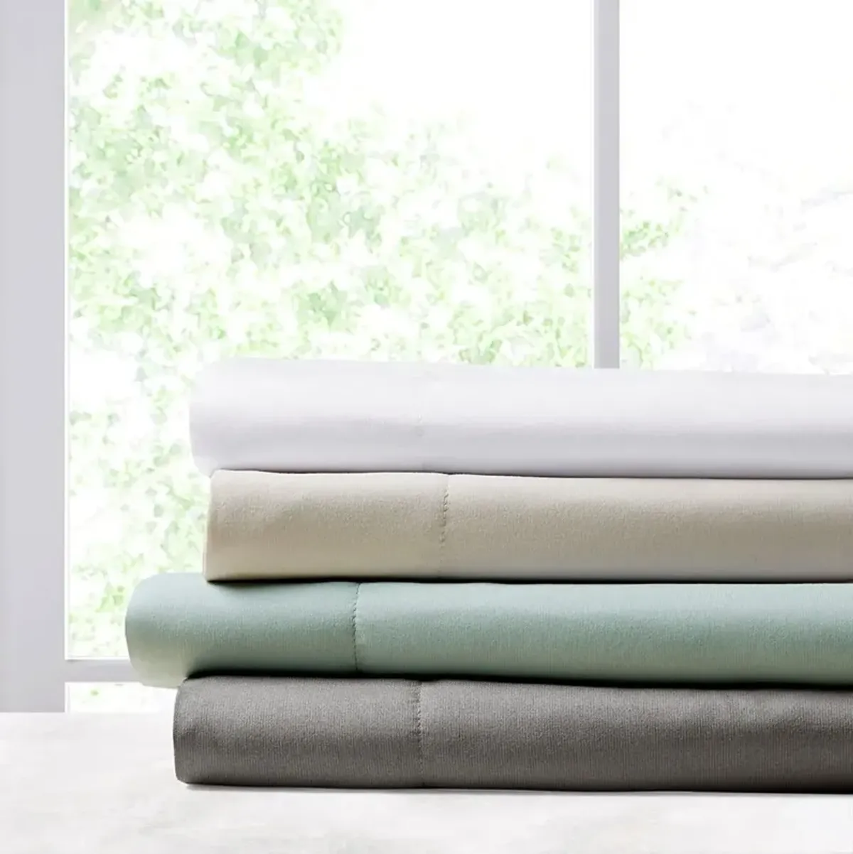 Olliix by Sleep Philosophy 3 Piece Grey Twin Smart Cool Microfiber Sheet Set