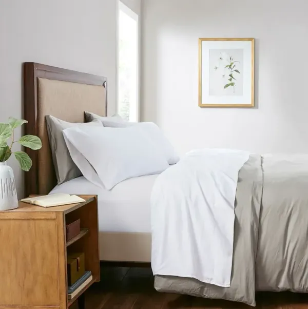 Olliix by Sleep Philosophy 3 Piece White Twin Smart Cool Microfiber Sheet Set