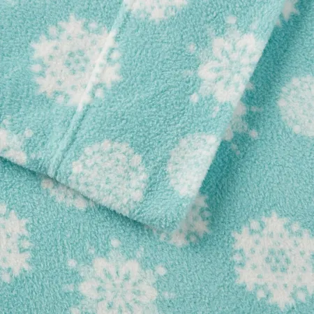 Olliix by True North by Sleep Philosophy 4 Piece Blue Snowflake Full Micro Fleece Sheet Set