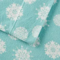 Olliix by True North by Sleep Philosophy 4 Piece Blue Snowflake King Micro Fleece Sheet Set