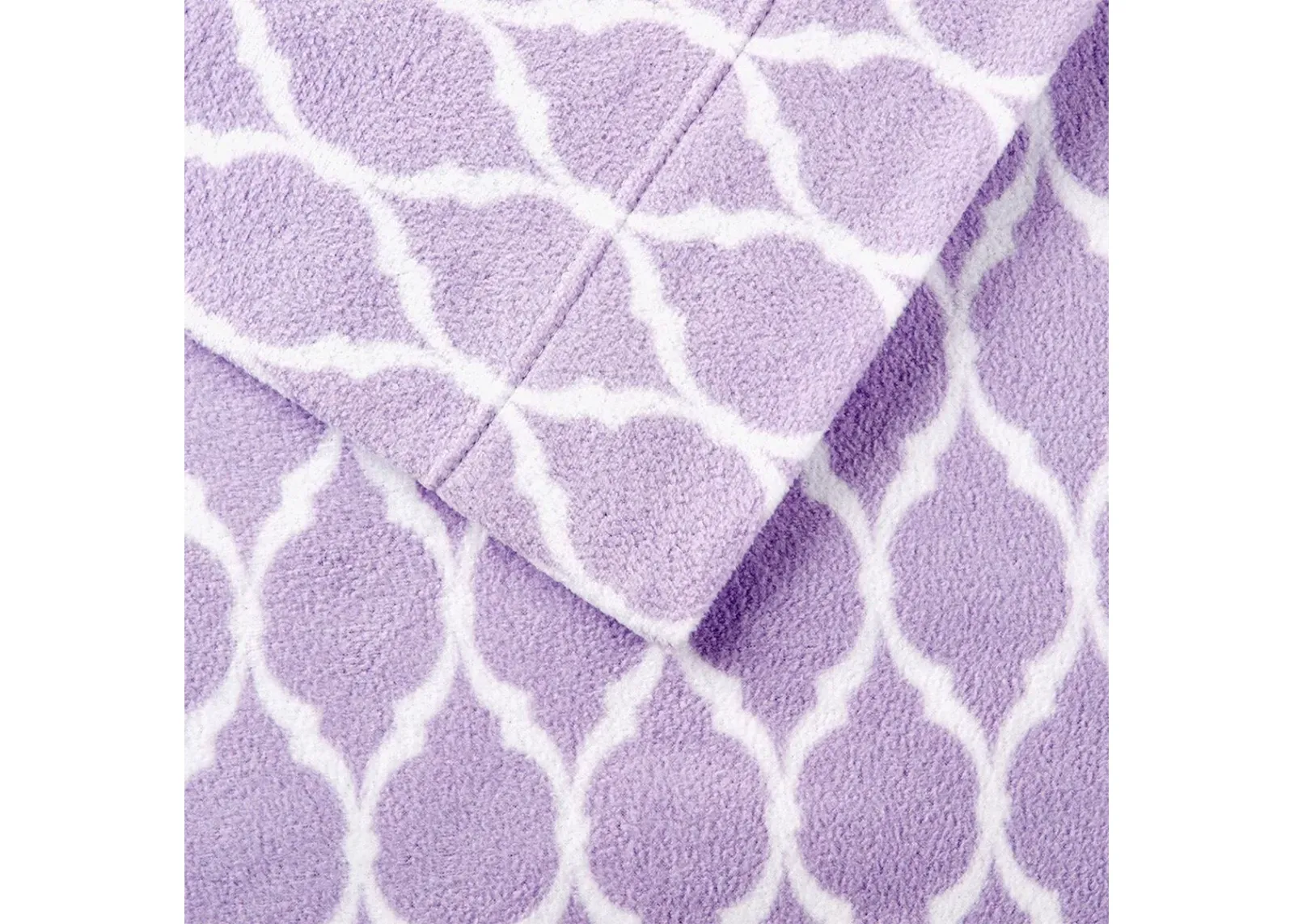 Olliix by True North by Sleep Philosophy 4 Piece Purple Ogee Queen Micro Fleece Sheet Set