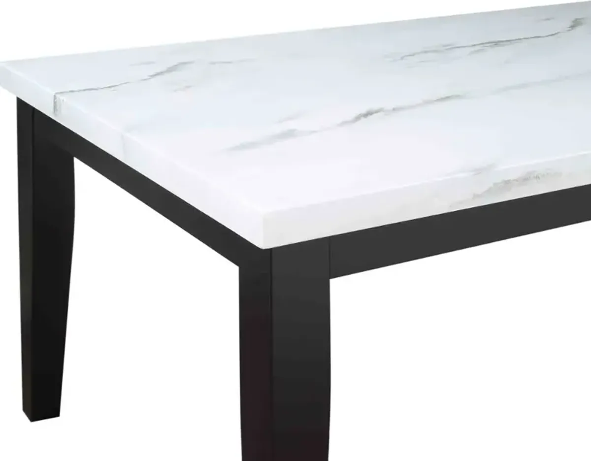 Steve Silver Co. Sterling White Dining Table with Cordovan Dark Cherry Base