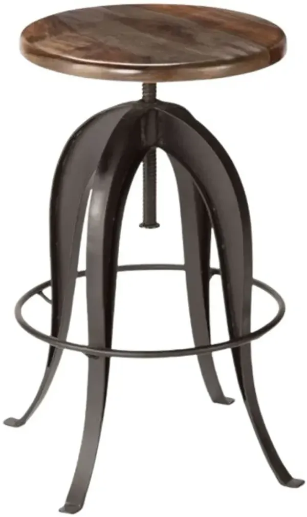 Steve Silver Co. Sparrow Brown Adjustable Stool with Black Frame