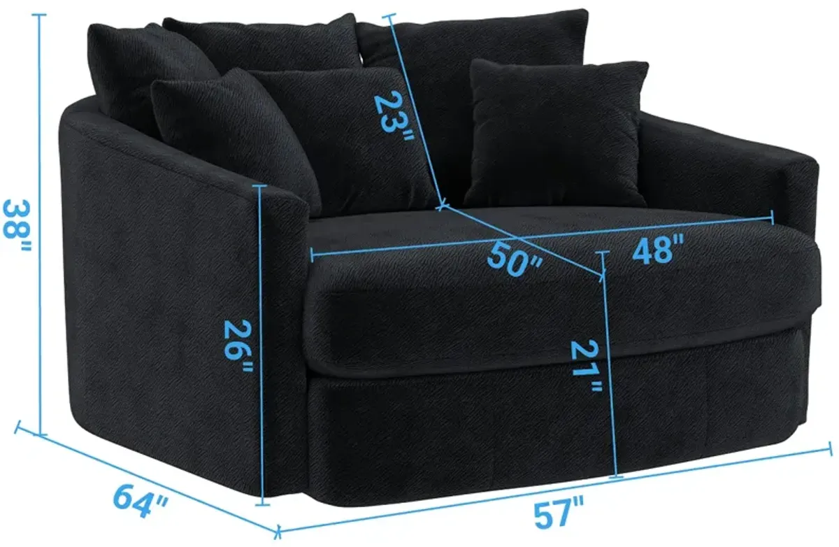 iAmerica Sphere Ebony Round Accent Chaise