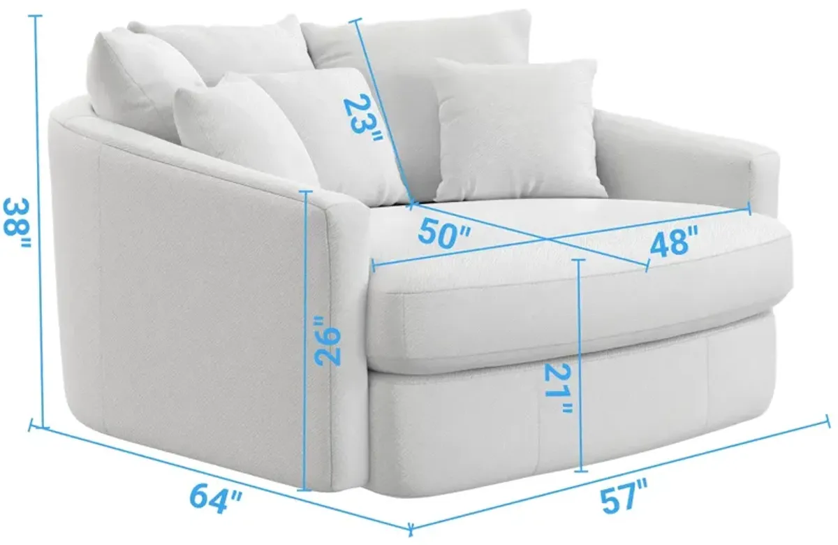 iAmerica Sphere White Round Accent Chaise
