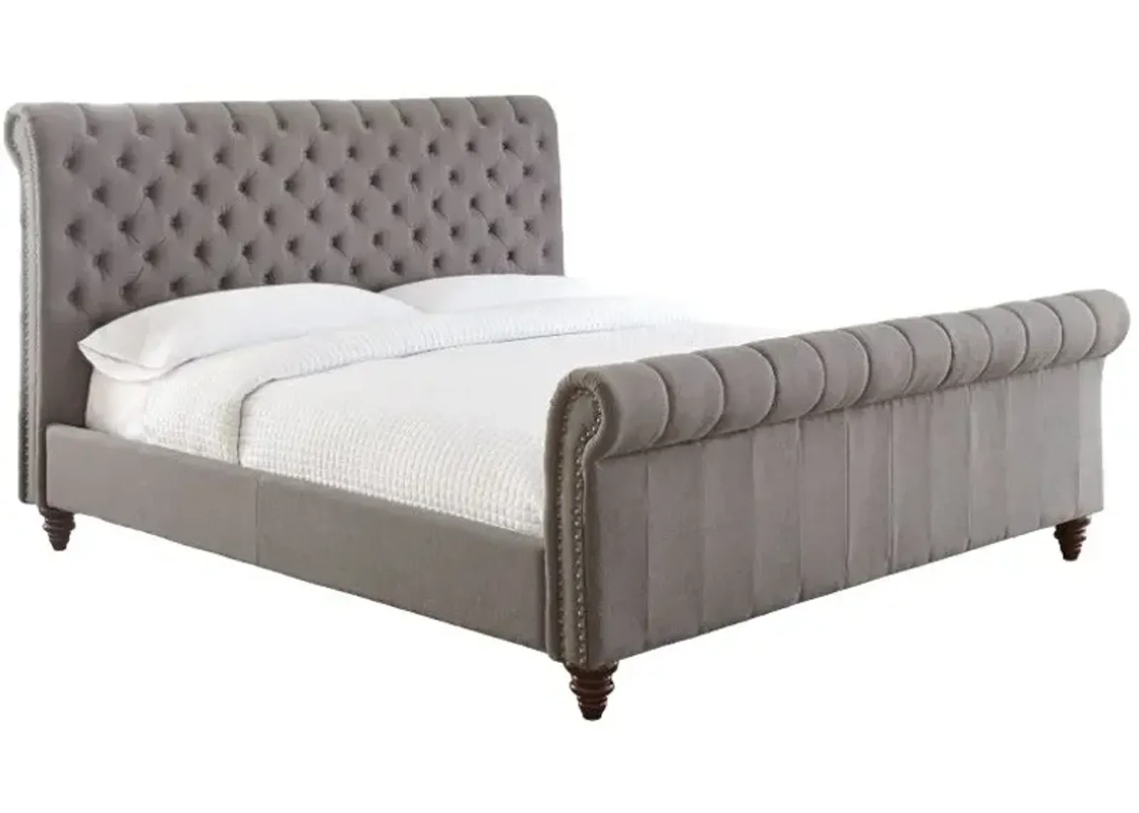 Steve Silver Co. Swanson Gray Queen Upholstered Sleigh Bed