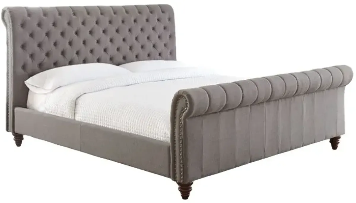 Steve Silver Co. Swanson Gray Queen Upholstered Sleigh Bed