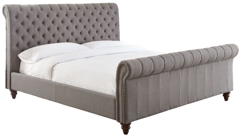 Steve Silver Co. Swanson Gray Queen Upholstered Sleigh Bed