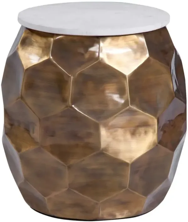 Steve Silver Co. Stomp White End Table with Gold Base