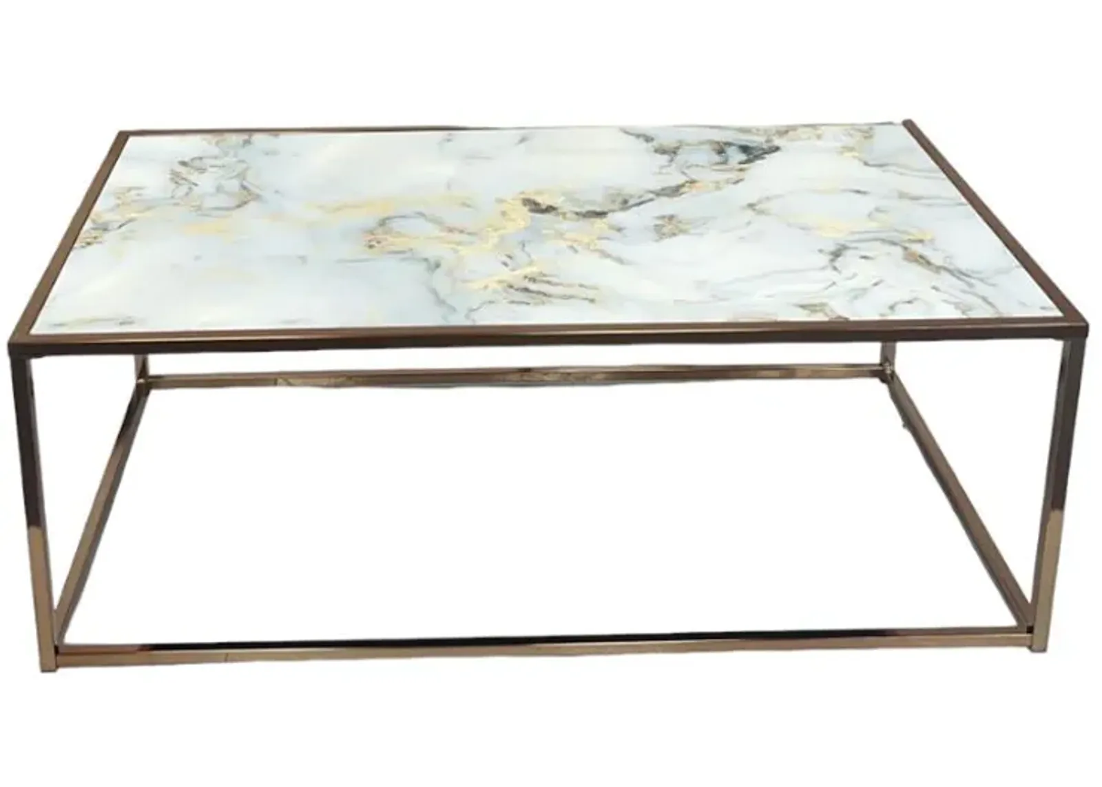 Steve Silver Co. Salvador White Cocktail Table with Gold Base