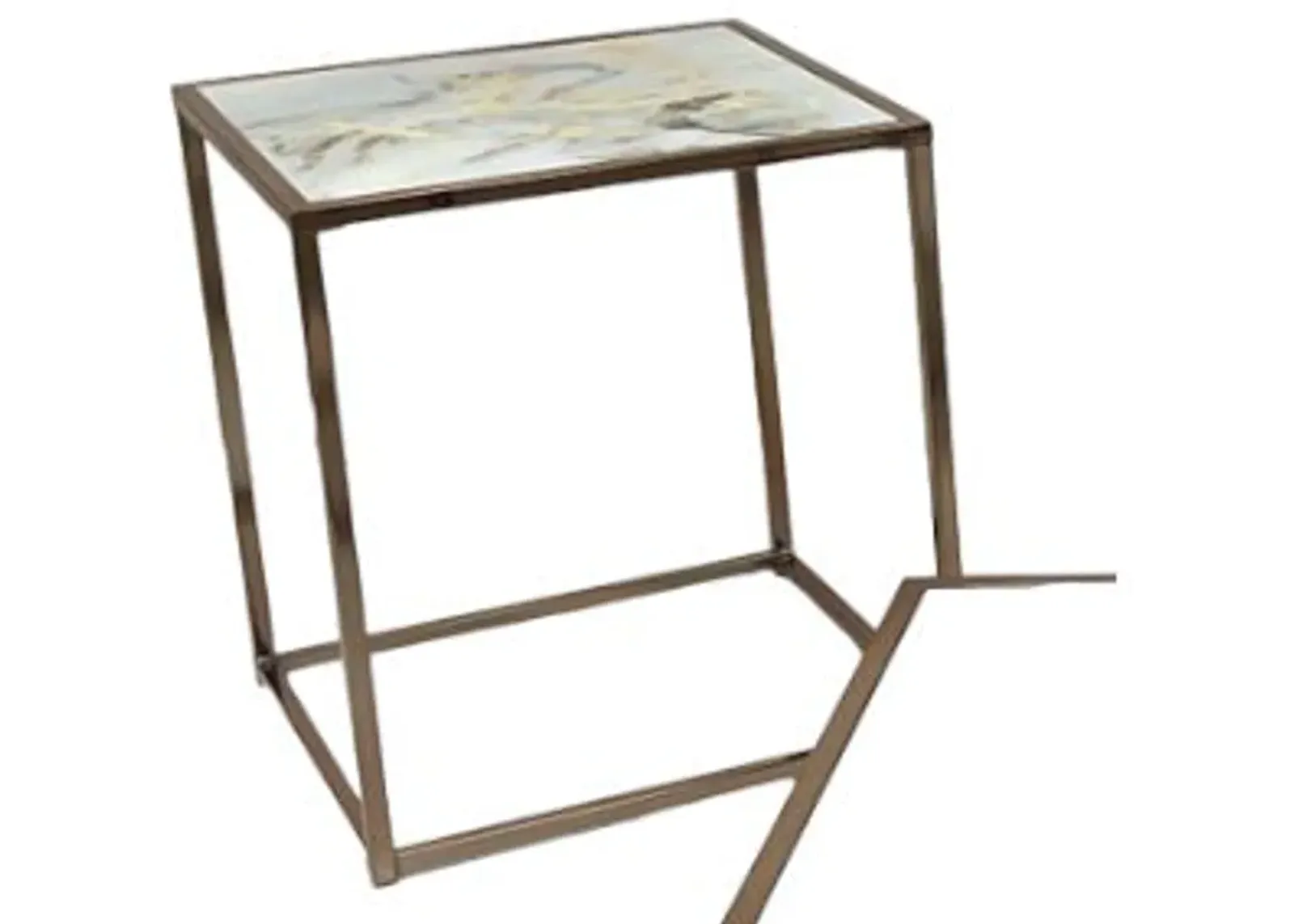 Steve Silver Co. Salvador White End Table with Gold Base