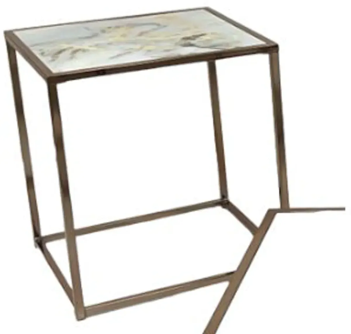 Steve Silver Co. Salvador White End Table with Gold Base