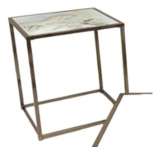 Steve Silver Co. Salvador White End Table with Gold Base