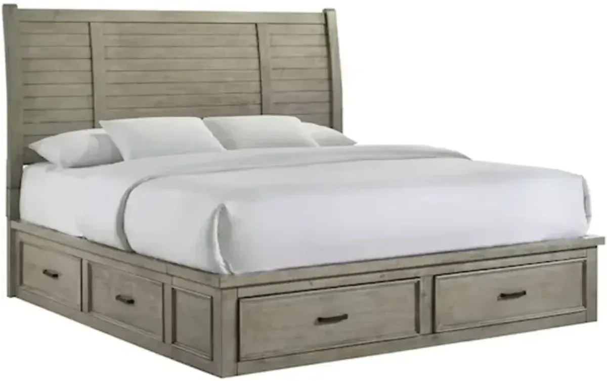 Elements International Sullivan Drift Grey Queen Storage Bed