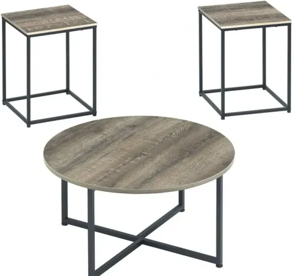 Signature Design by Ashley® Wadeworth 3-Piece Brown Occasional Table Set with Black Base