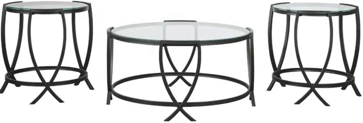 Signature Design by Ashley® Tarrin 3-Piece Black Occasional Table Set Set Set