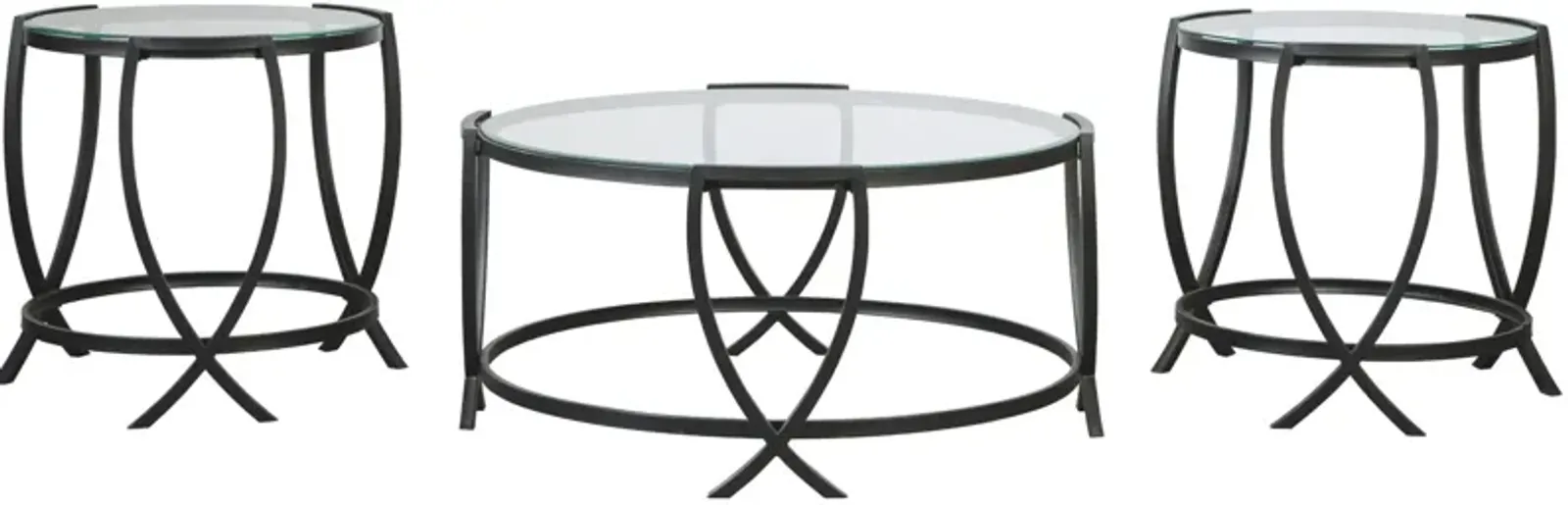 Signature Design by Ashley® Tarrin 3-Piece Black Occasional Table Set