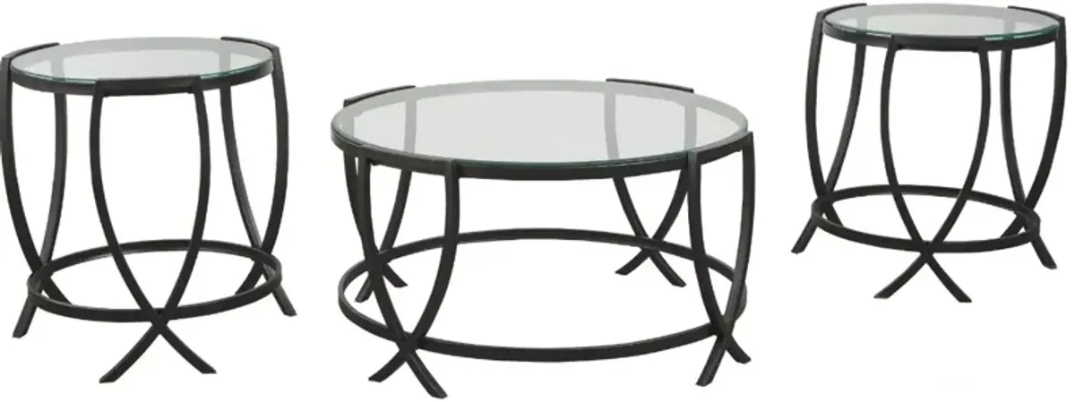 Signature Design by Ashley® Tarrin 3-Piece Black Occasional Table Set Set Set