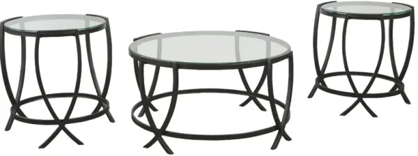 Signature Design by Ashley® Tarrin 3-Piece Black Occasional Table Set