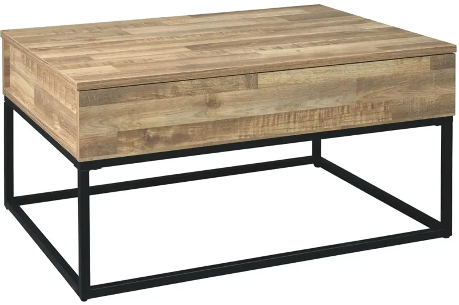 Signature Design by Ashley® Gerdanet Natural Lift-Top Coffee Table with Black Metal Base