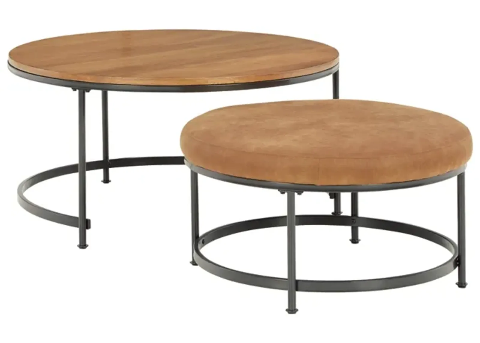 Signature Design by Ashley® Drezmoore 2-Piece Light Brown/Black Nesting Coffee Table Set