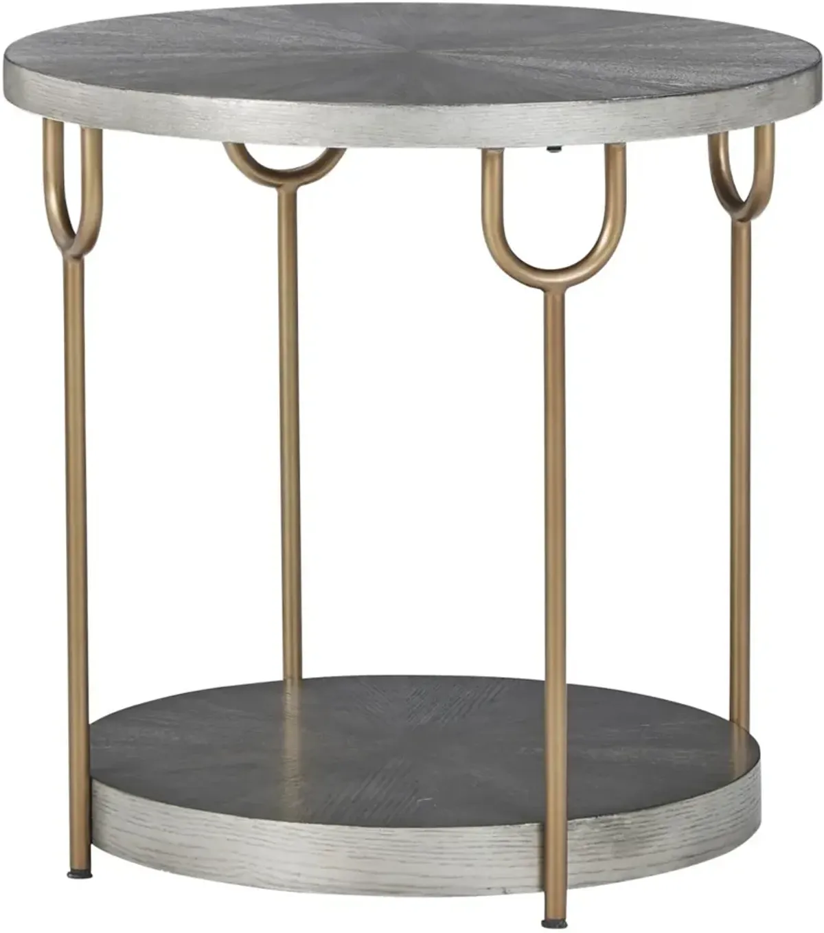 Signature Design by Ashley® Ranoka Platinum End Table with Antique Gold Legs