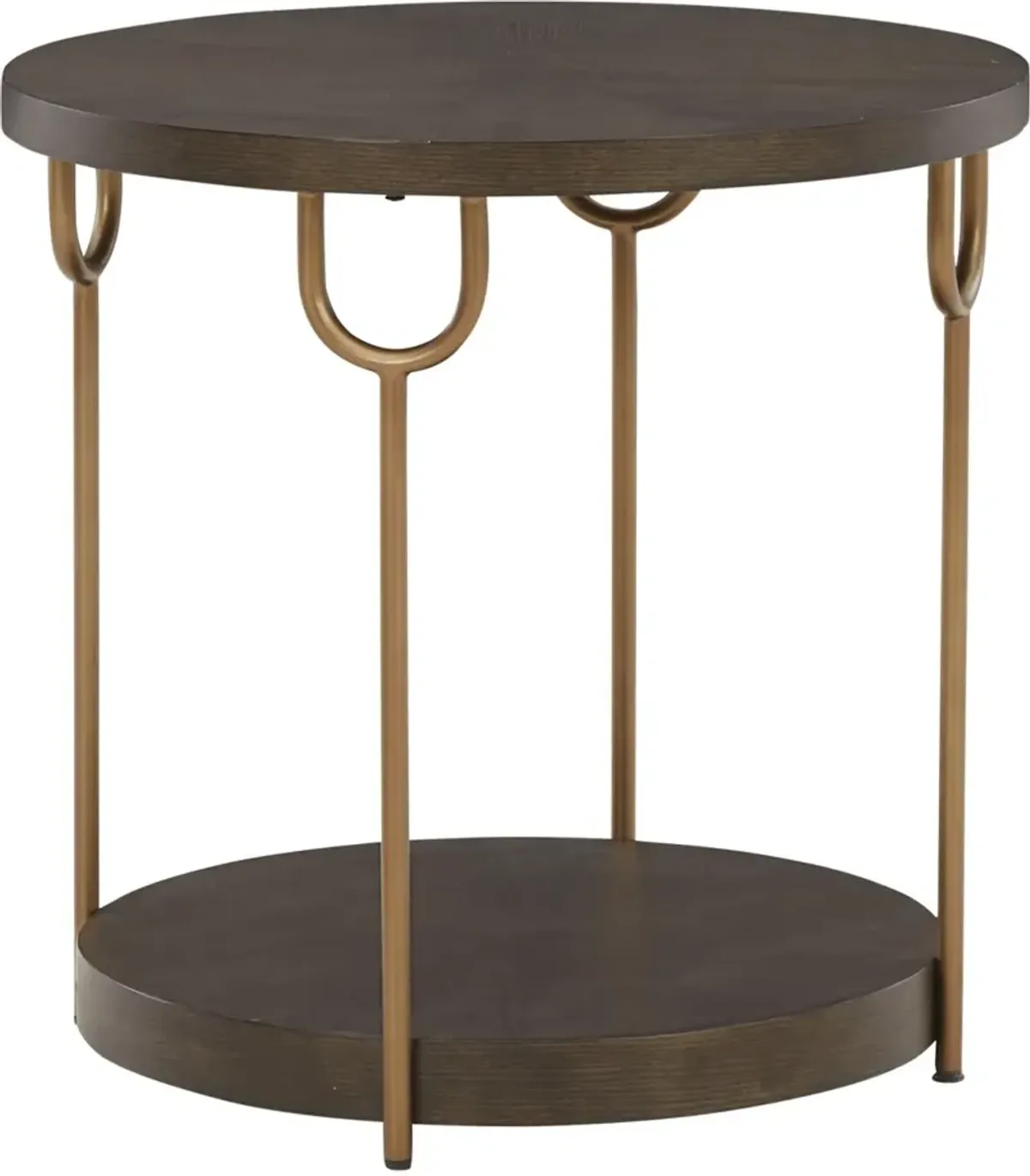 Signature Design by Ashley® Brazburn Dark Brown End Table with Metal Gold Legs