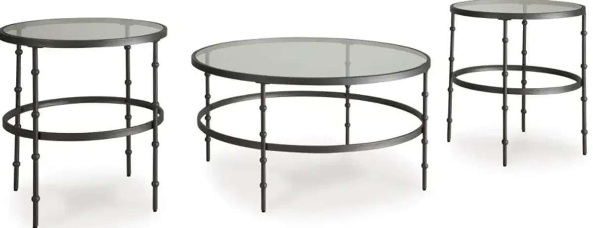 Signature Design by Ashley® Kellyco 3-Piece Gunmetal Table Set