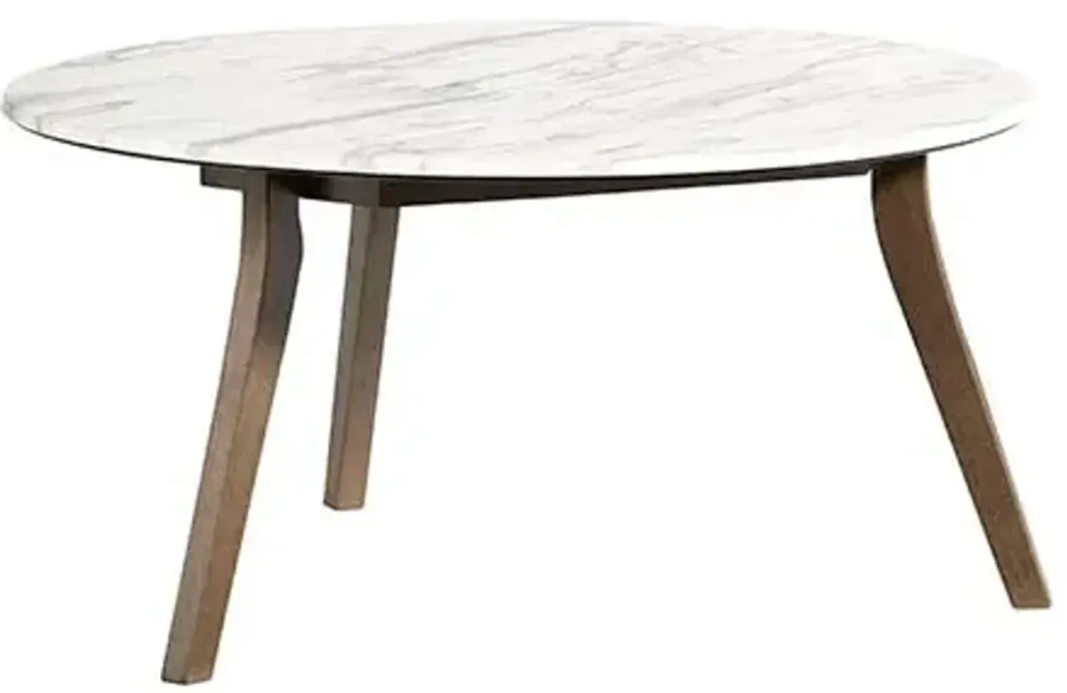 Progressive® Furniture Pixie Domoni White Carrara Cocktail Table with Honey Base