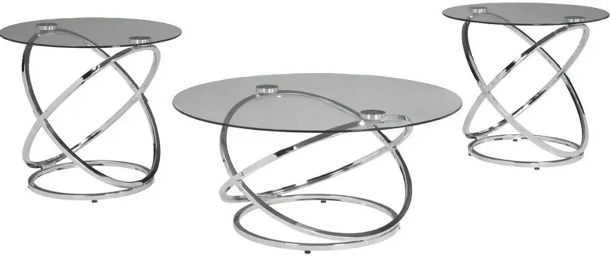 Signature Design by Ashley® Hollynyx 3-Piece Chrome Occasional Table Set