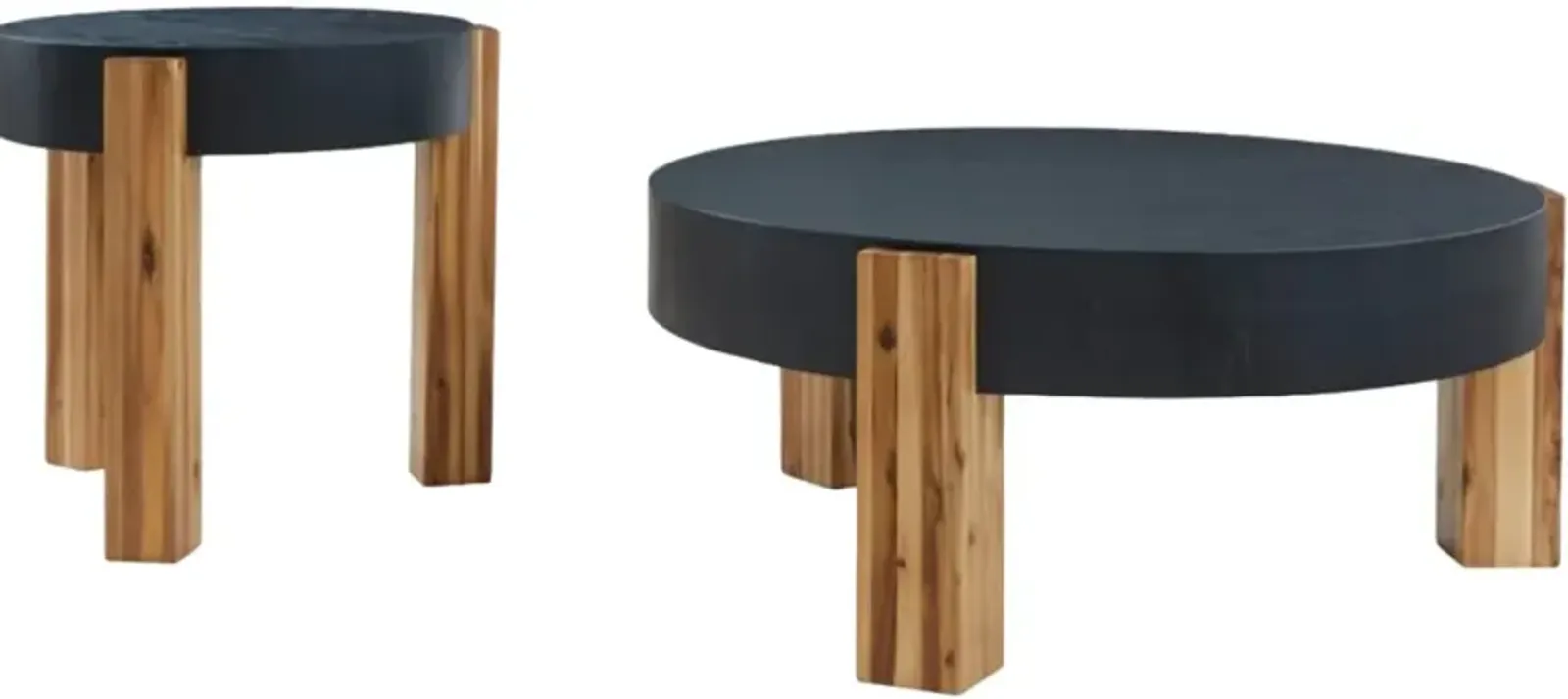 Signature Design by Ashley® Breenmore 2-Piece Black Table with Natural Base Set