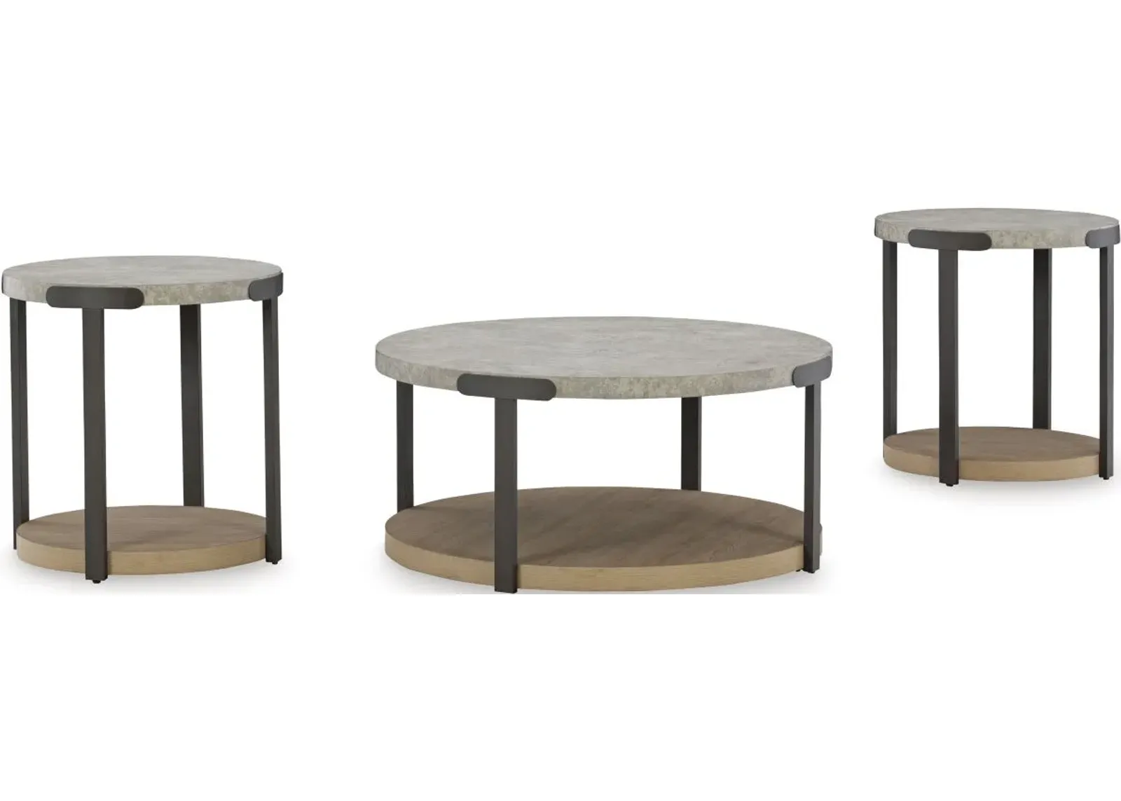 Signature Design by Ashley® Darthurst 3-Piece Gray/Light Brown Occasional Table Set