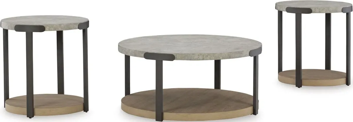 Signature Design by Ashley® Darthurst 3-Piece Gray/Light Brown Occasional Table Set