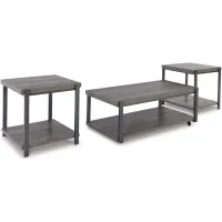 Signature Design by Ashley® Wilmaden 3-Piece Gray/Black Table