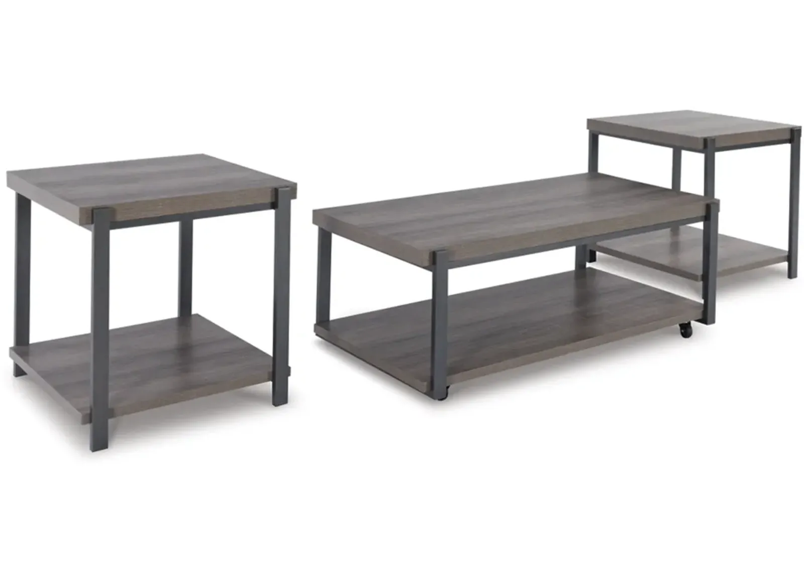 Signature Design by Ashley® Wilmaden 3-Piece Gray/Black Table