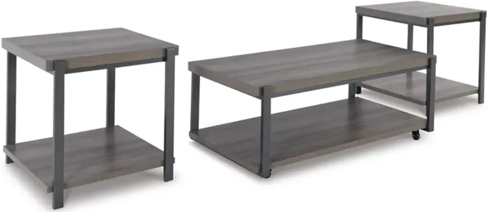 Signature Design by Ashley® Wilmaden 3-Piece Gray/Black Table