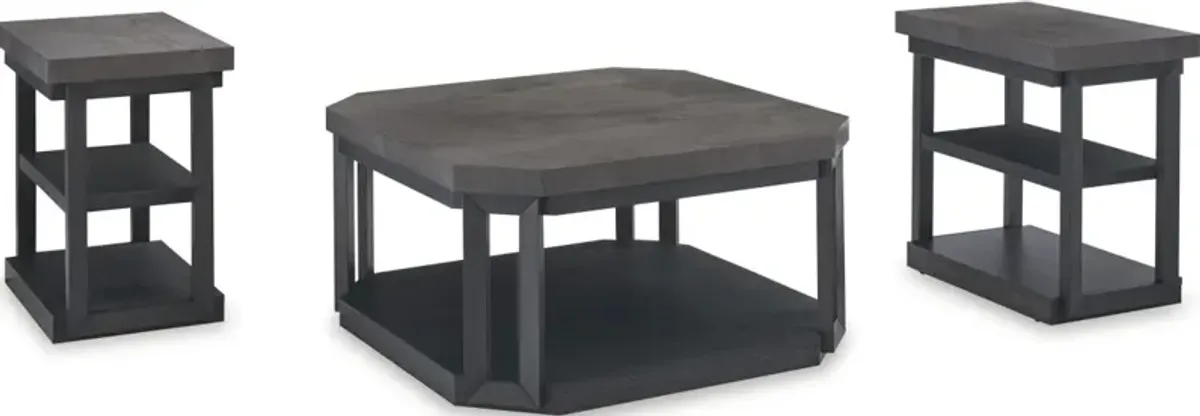 Signature Design by Ashley® Bonilane 3-Piece Black/Gray Table Set