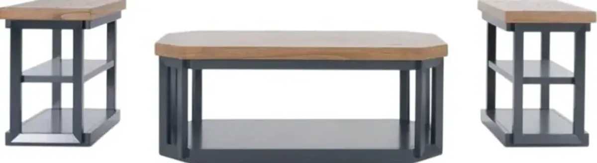 Signature Design by Ashley® Landocken 3-Piece Brown/Blue Table Set