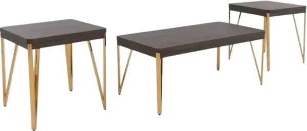 Signature Design by Ashley® Bandyn 3-Piece Brown/Champagne Table Set