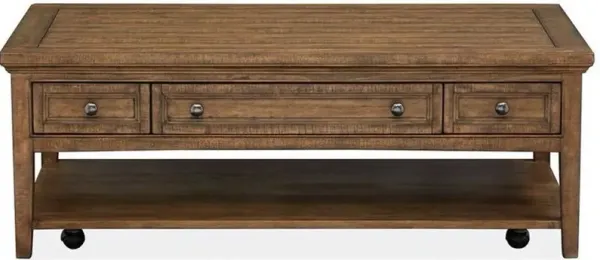 Magnussen Home® Bay Creek Toasted Nutmeg Rectangular Cocktail Table with Casters