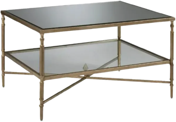 Signature Design by Ashley® Cloverty Glass Table Top Coffee Table with Aged Gold Metal Base