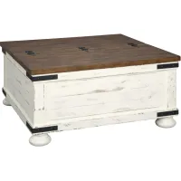 Signature Design by Ashley® Wystfield White/Brown Coffee Table with Storage