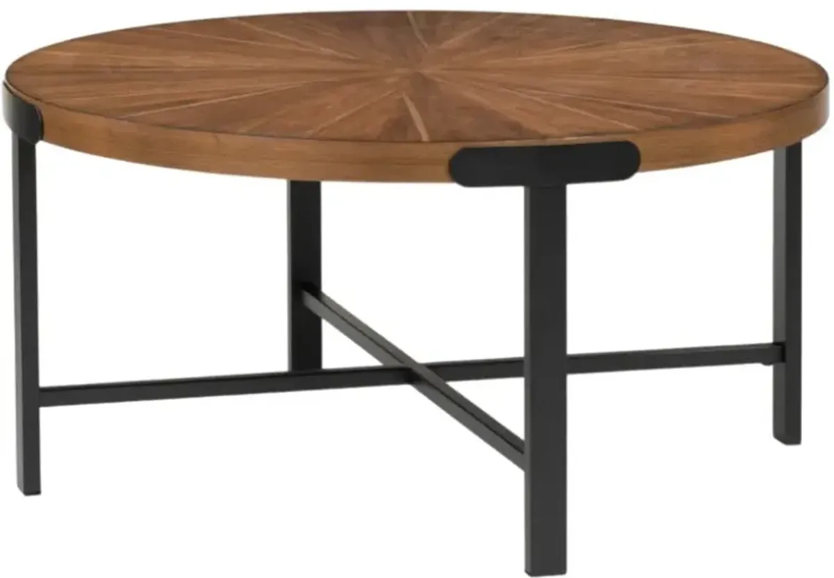 Signature Design by Ashley® Crosstrail 3-Piece Brown Occasional Table with Dark Bronze Base Set