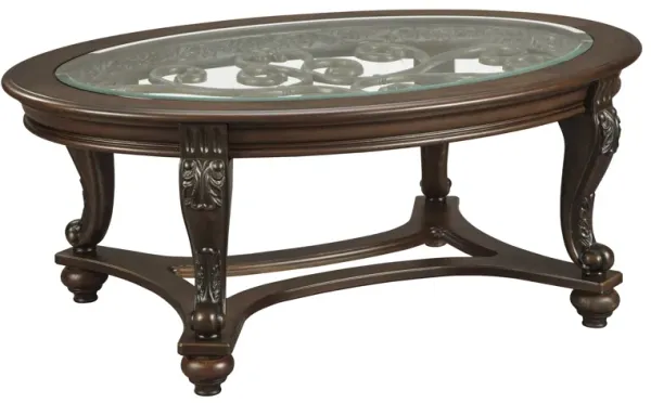 Signature Design by Ashley® Norcastle Dark Brown Oval Coffee Table