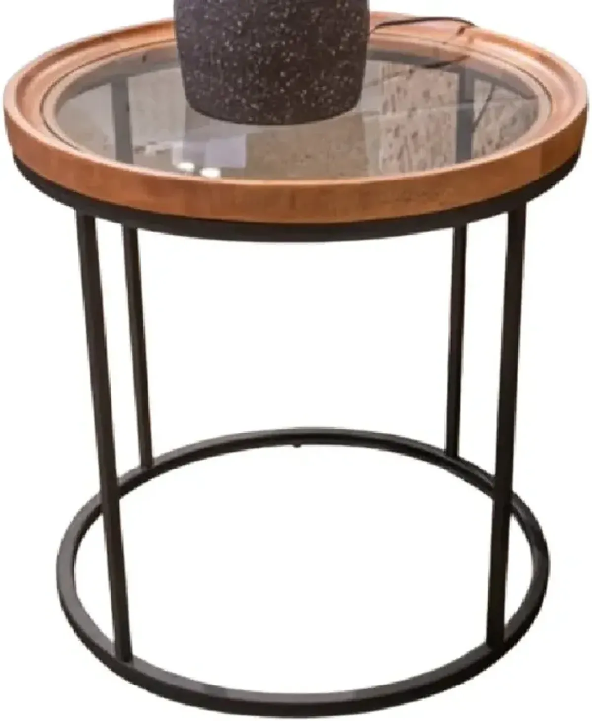 Signature Design by Ashley® Noraluna Glass Top End Table with Black Base